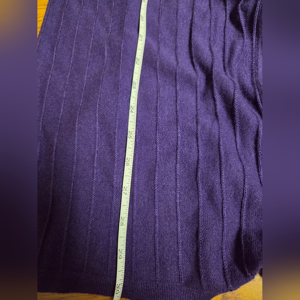 NWT Dialouge Purple Silk Cashmere Sweater Cardigan Medium - Picture 9 of 9